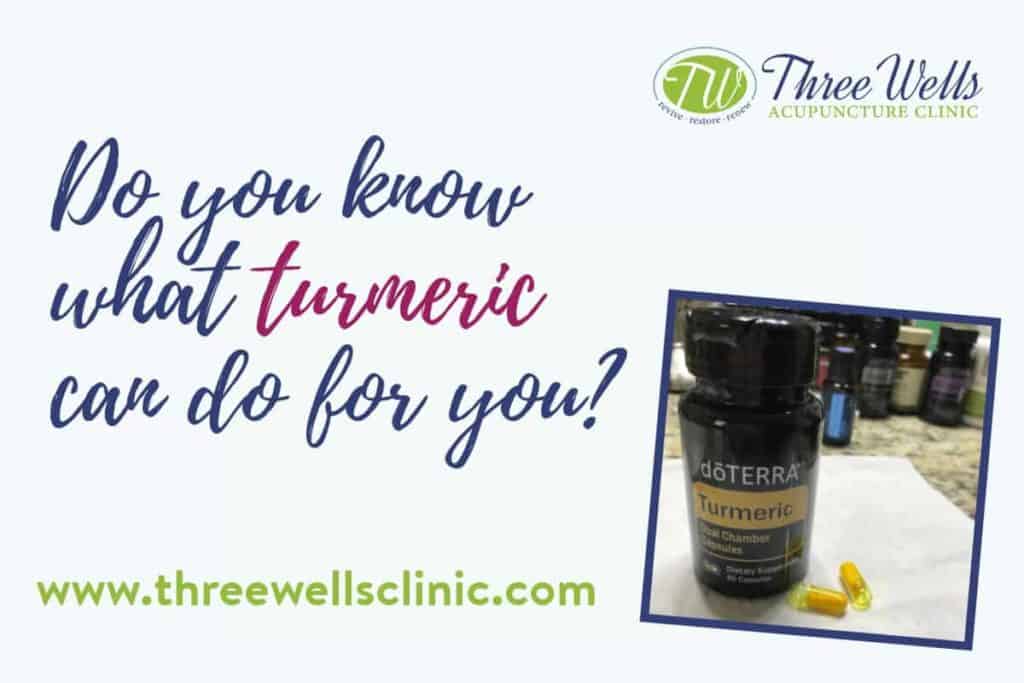 Turmeric and Three Wells Acupuncture clinic logo